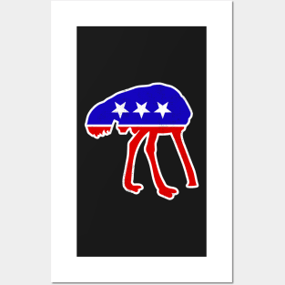 Ostrich Head Under Sand GOP Republican Impeachment Acquittal Posters and Art